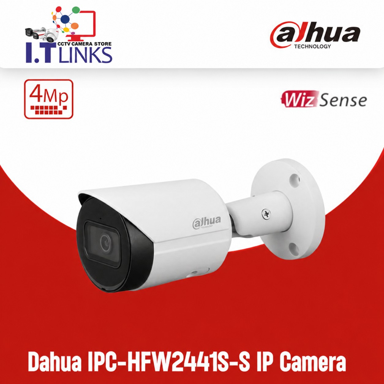 Dahua 4MP WizSense Bullet Camera - DH-IPC-HFW2441S-S