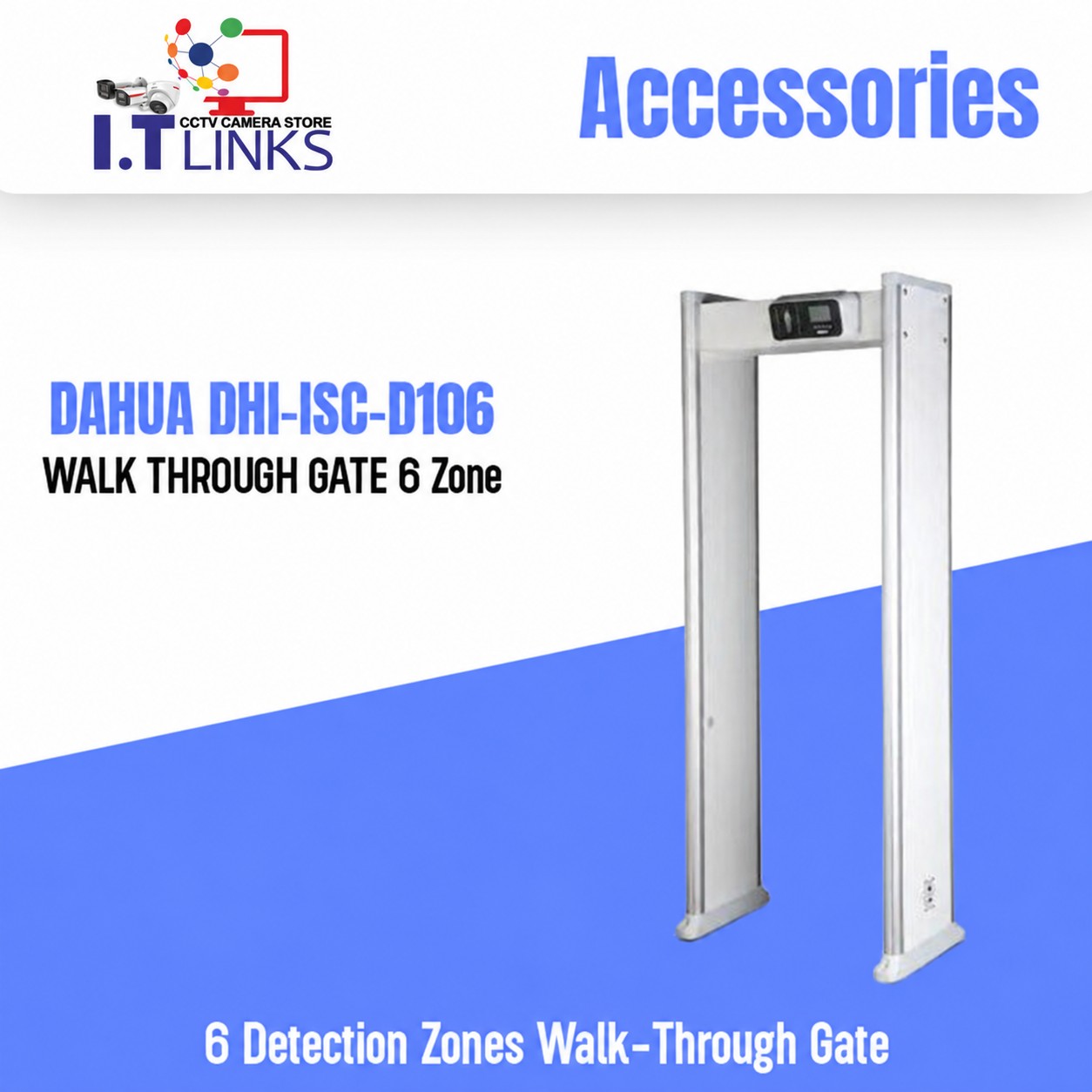 Dahua 6-Zone Walk-Through Detector - DHI-ISC-D106